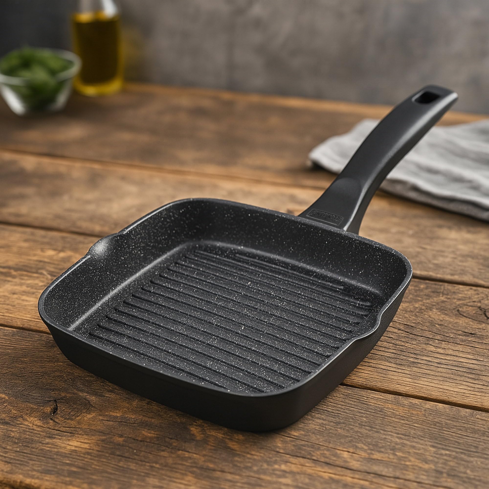 stoneline-grillpfanne-16-x-16-cm-aluguss-antihaft-mit-steinpartikeln-kleine-stea image 2