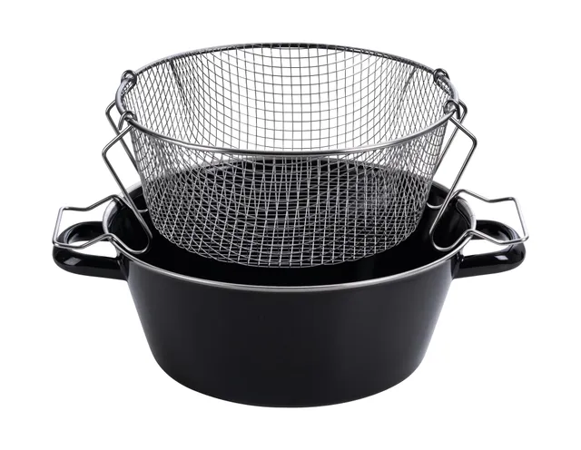 riess-classic-pommes-frites-pfanne-0366-022-20-cm-schwarzemaille-mit-einsatz image 1