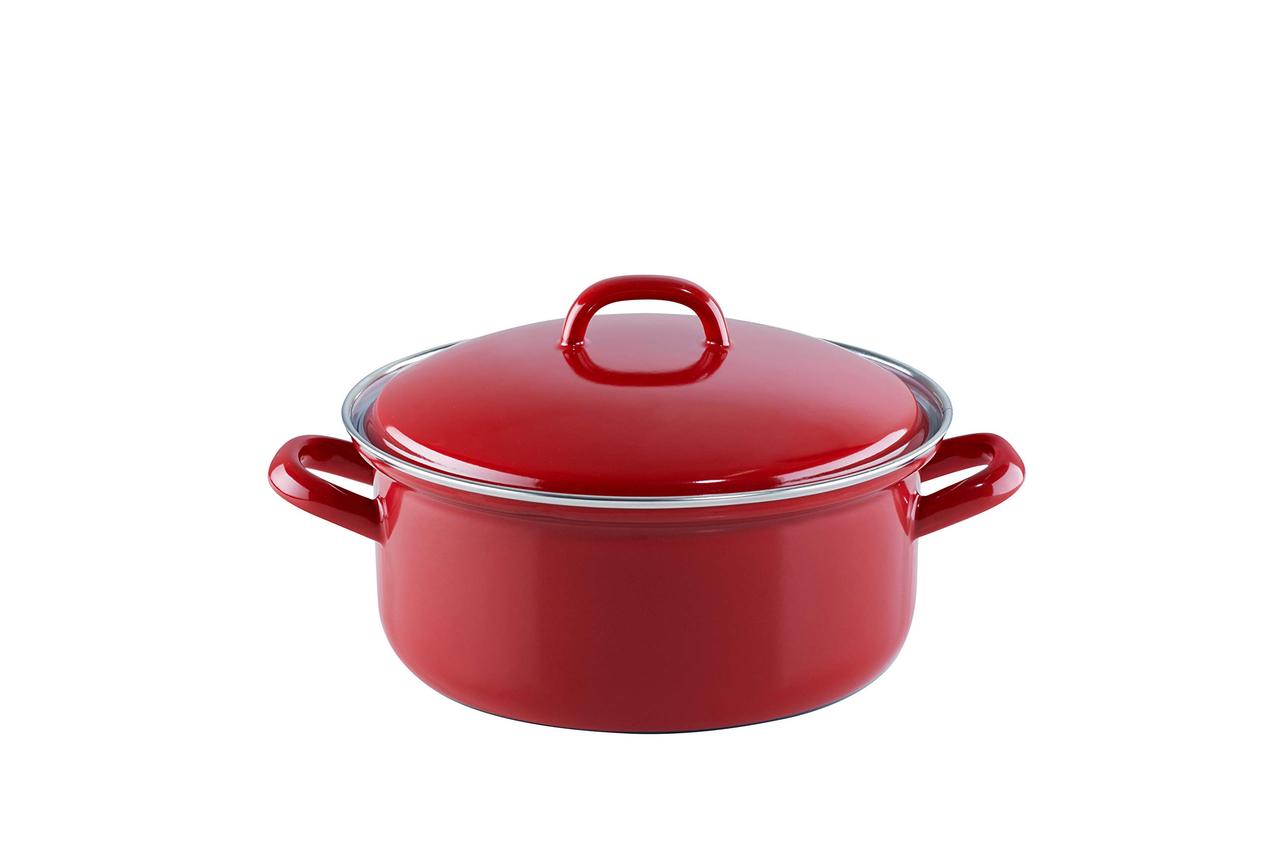 riess-ceramic-glas-red-kasserolle-mit-deckel-20-cm-2-liter-rot-wei-emaille-induk image 1