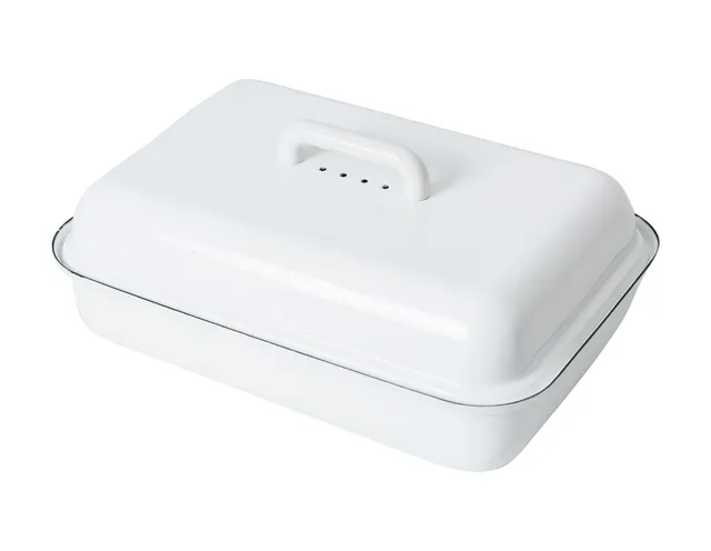 riess-0616-033-emaille-brotdose-mit-deckel-classic-weiss-37x26-cm image 1