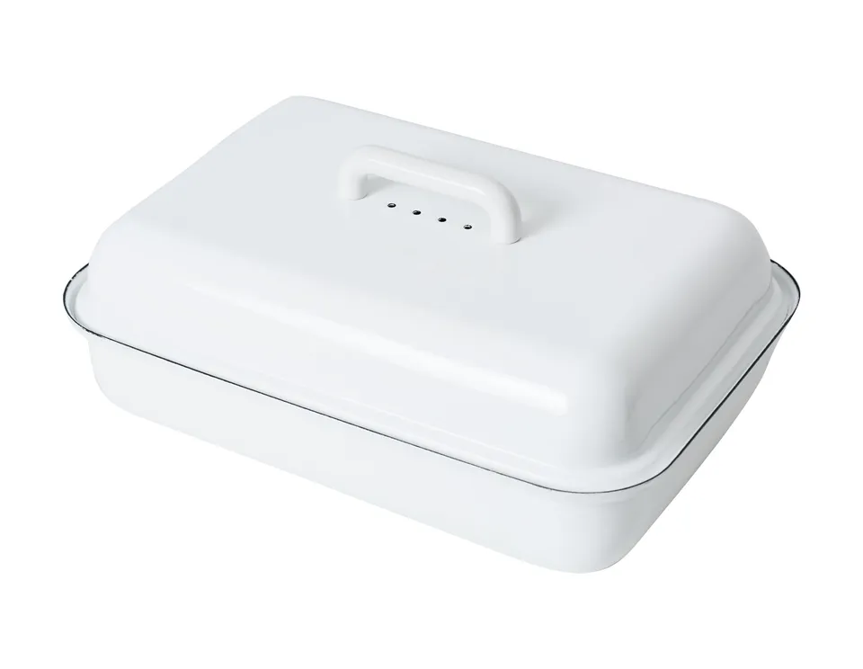 riess-0616-033-emaille-brotdose-mit-deckel-classic-weiss-37x26-cm image 1