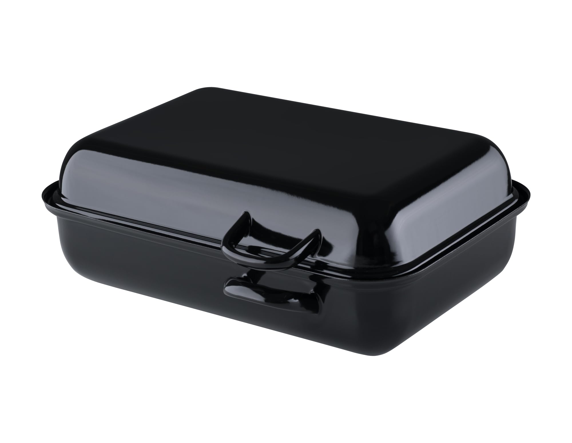 riess-classic-doppelbr-ter-compact-37x26-cm-emaille-schwarz-5-liter-mit-deckel image 1