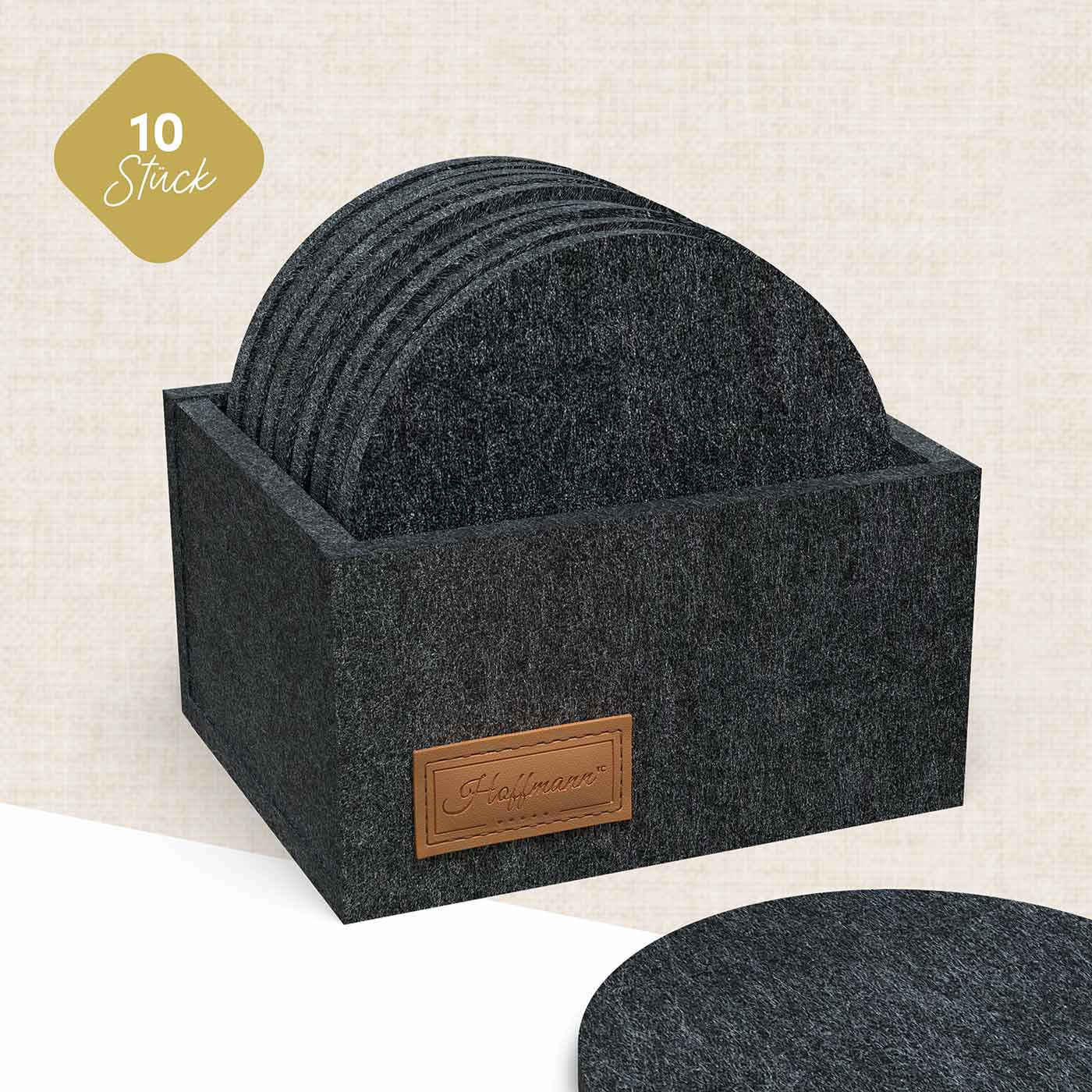 hoffmann-germany-untersetzer-10-cm-10-st-ck-dunkelgrau-mit-box image 3