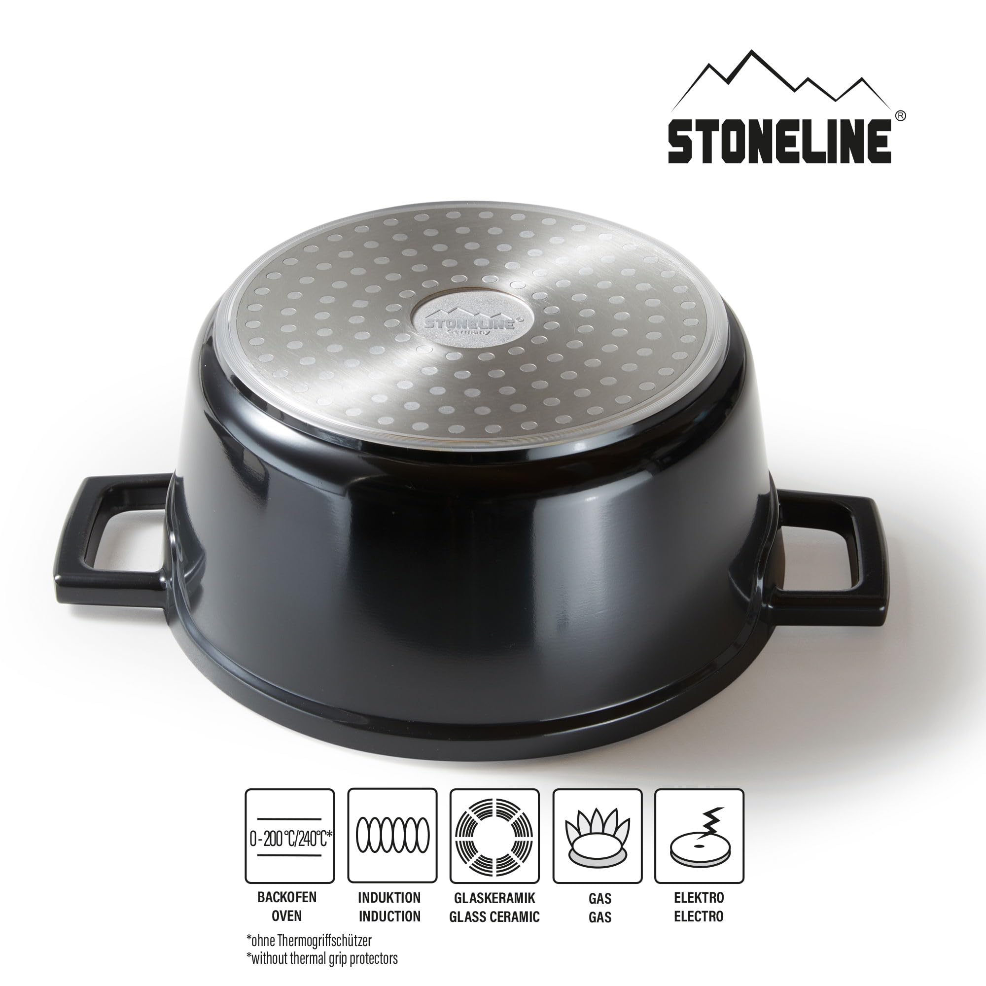 stoneline-cocotte-br-ter-mit-deckel-20-cm-2-6-l-aluguss-antihaft-topf-schwarz image 2
