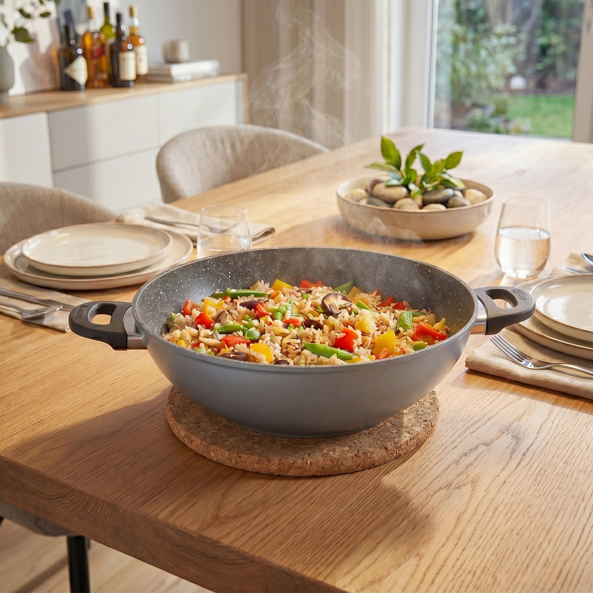 stoneline-wok-32-cm-mit-glasdeckel-aluguss-stein-antihaft-5-7-l-induktion image 5