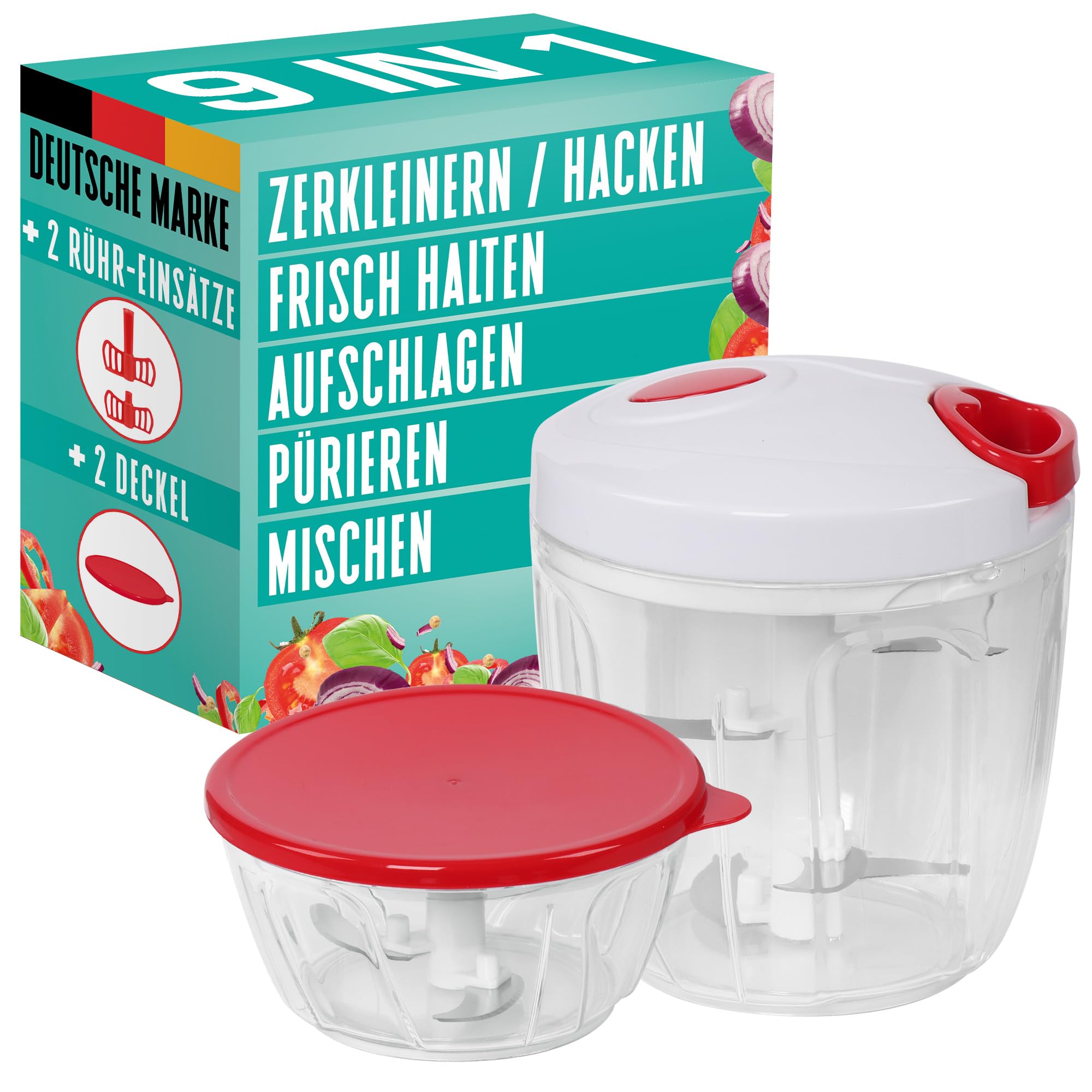stoneline-multi-zerkleinerer-9-teilig-900-400-ml-edelstahlklingen-rot image 1