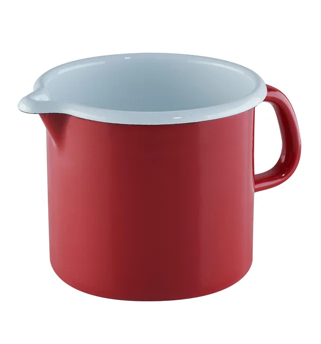 riess-classic-ceramic-glas-red-emaille-schnabeltopf-12-cm-1-liter-rot-wei image 1