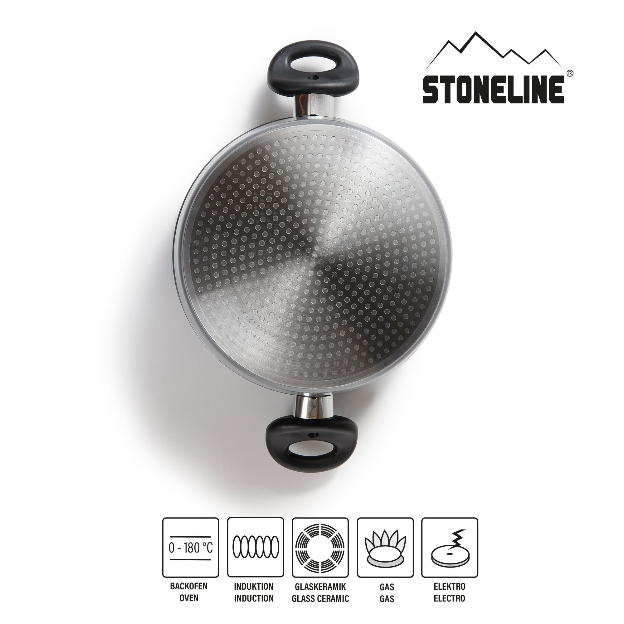 stoneline-aluguss-kochtopf-24-cm-4-5-l-mit-glasdeckel-stein-antihaft-grau image 2