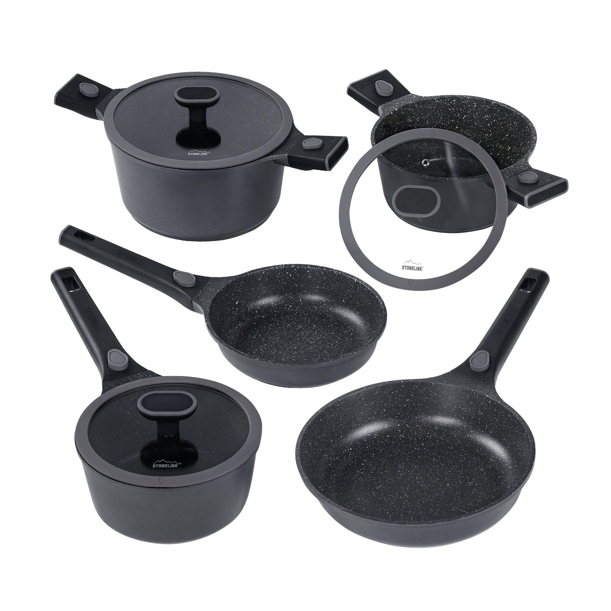 stoneline-smart-pfannen-t-pfe-set-8-teilig-aluguss-mit-abnehmbarem-griff-indukti image 1