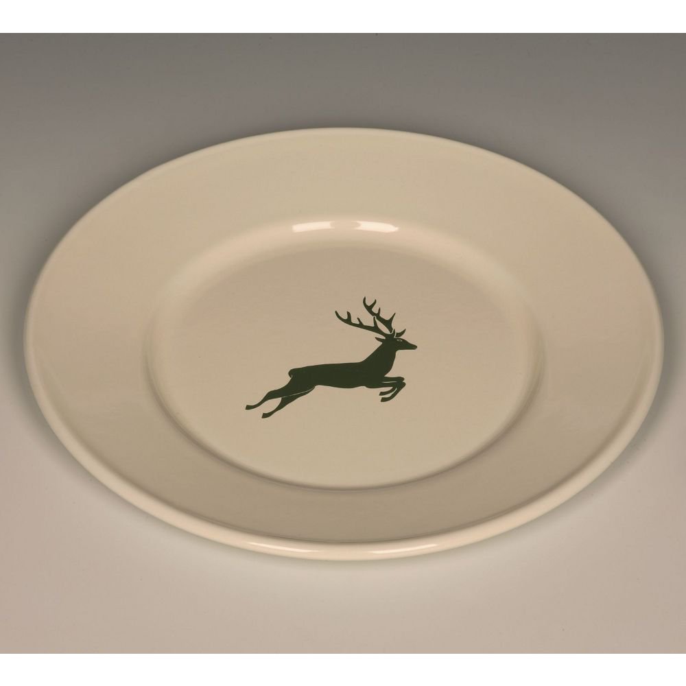 riess-country-hirsch-gr-n-teller-flach-21-cm-emaille image 1