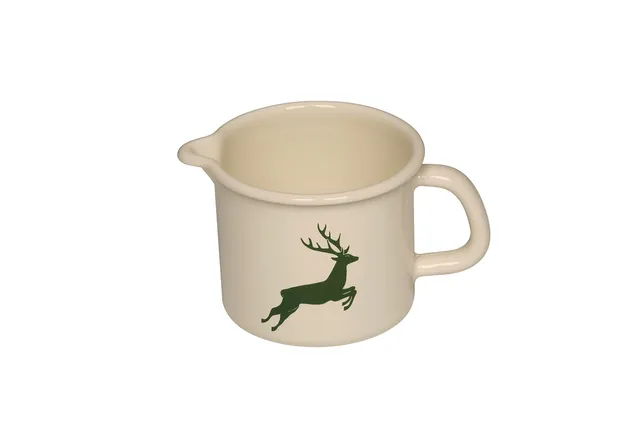 riess-schnabeltopf-12-cm-hirsch-gr-n-beige-emaille-1-0-liter-mit-deckel image 1