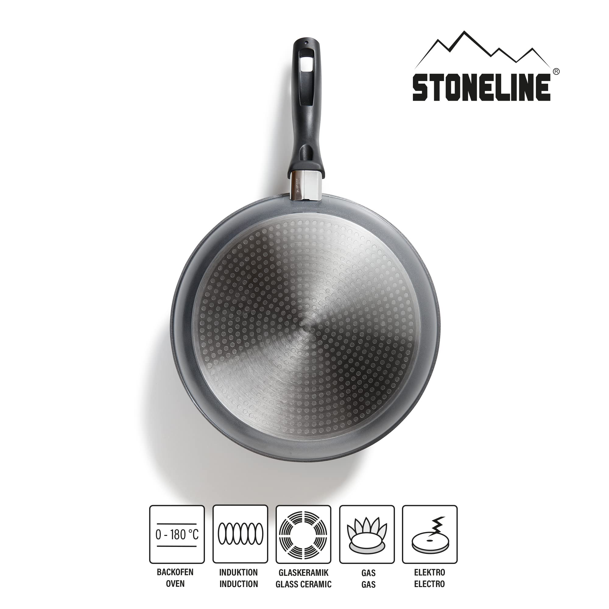 stoneline-bratpfanne-26-cm-induktion-mit-glasdeckel-aluguss-stein-antihaft image 3