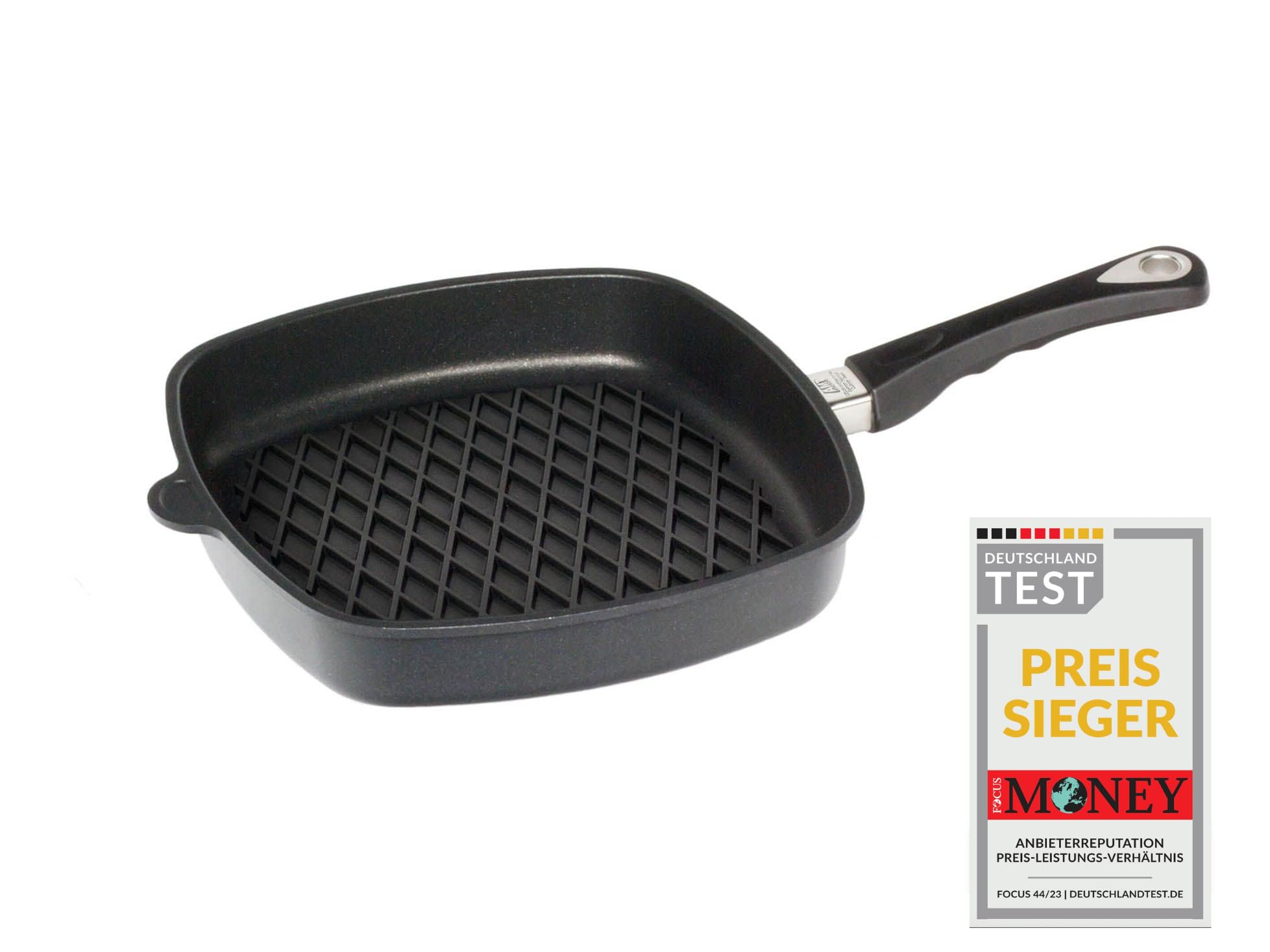 amt-gastroguss-eckpfanne-28-x-28-cm-mit-grillboden-lotan-antihaft image 2