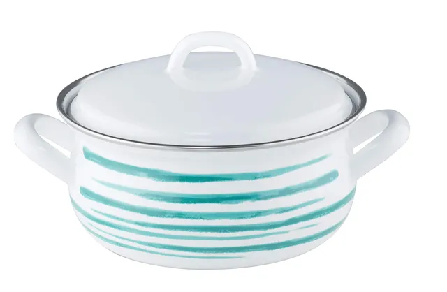 riess-0168-048-kasserolle-mit-deckel-country-gr-n-geflammt-14-cm-0-75-liter-emai image 1