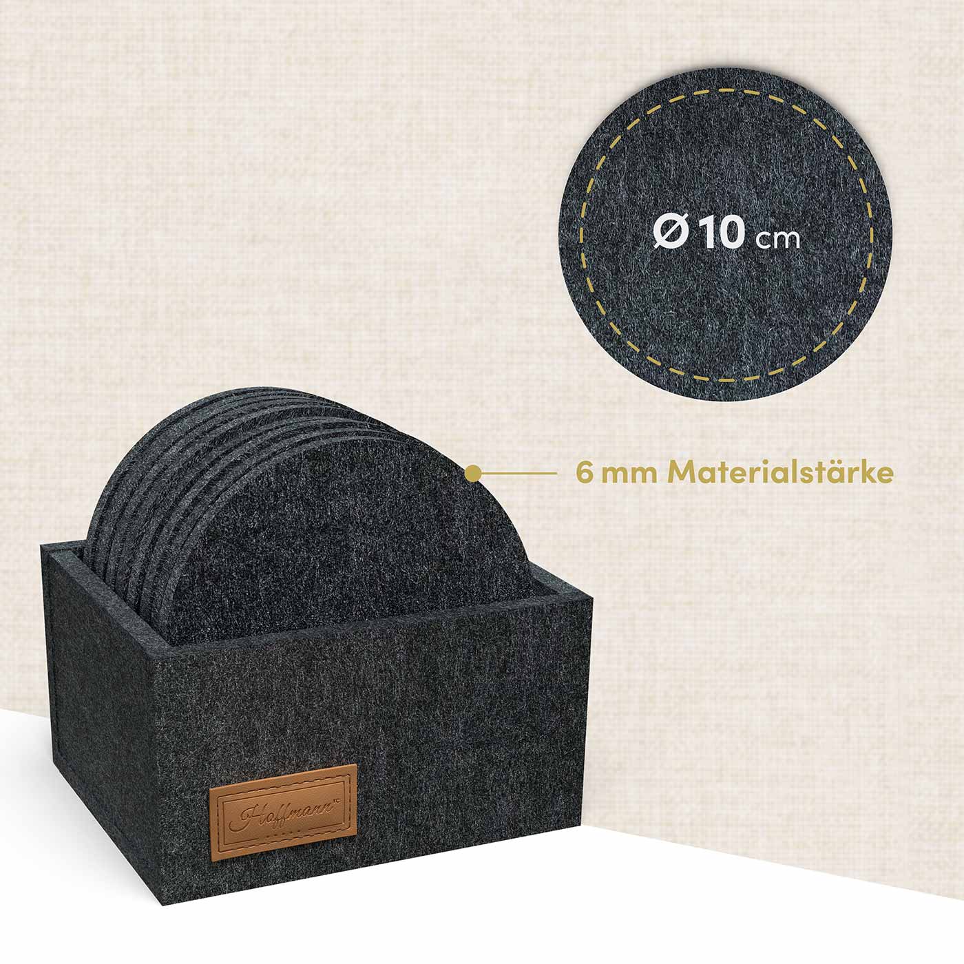 hoffmann-germany-untersetzer-10-cm-10-st-ck-dunkelgrau-mit-box image 5