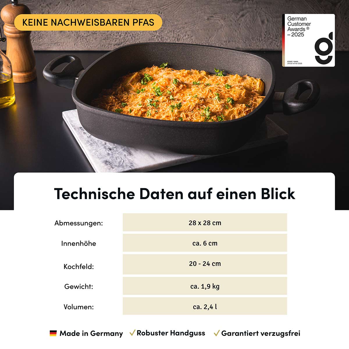 hoffmann-germany-stoniq-schmorpfanne-br-ter-eckig-pfas-frei-aluguss image 3