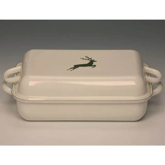riess-hirsch-gr-n-emaille-bratpfanne-37x26-cm-4-6-l-mit-deckel image 1
