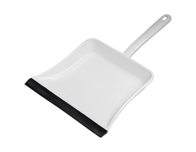 riess-staubschaufel-mit-gummilippe-classic-weiss-40-cm-emaille-kehrschaufel image 1