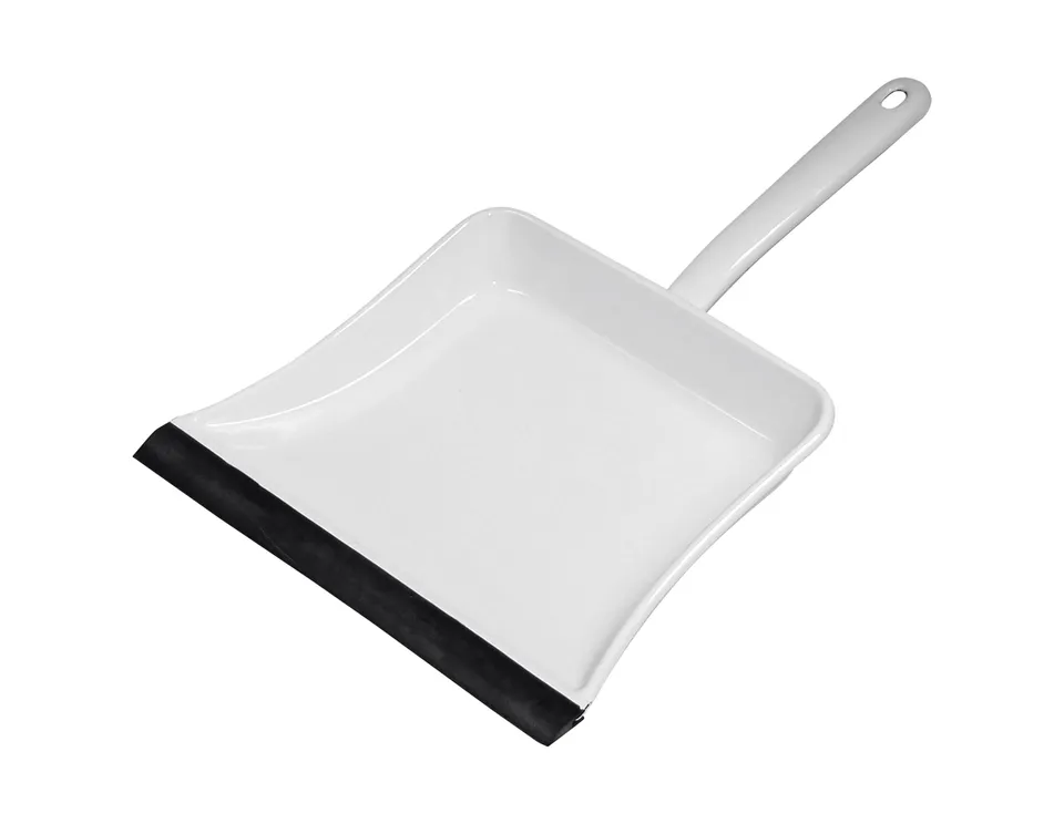 riess-staubschaufel-mit-gummilippe-classic-weiss-40-cm-emaille-kehrschaufel image 1