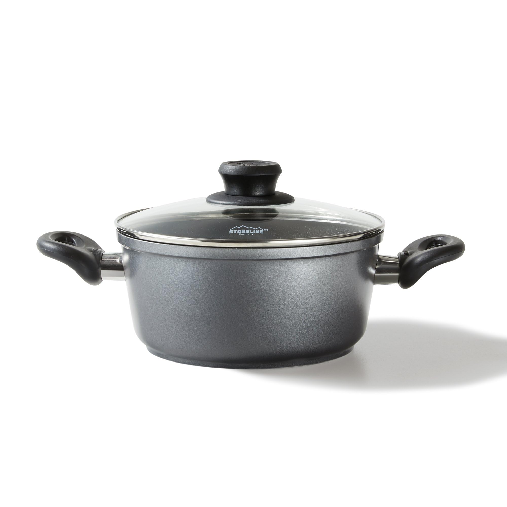 stoneline-made-in-germany-kochtopf-24-cm-3-9-l-mit-glasdeckel-grau image 1