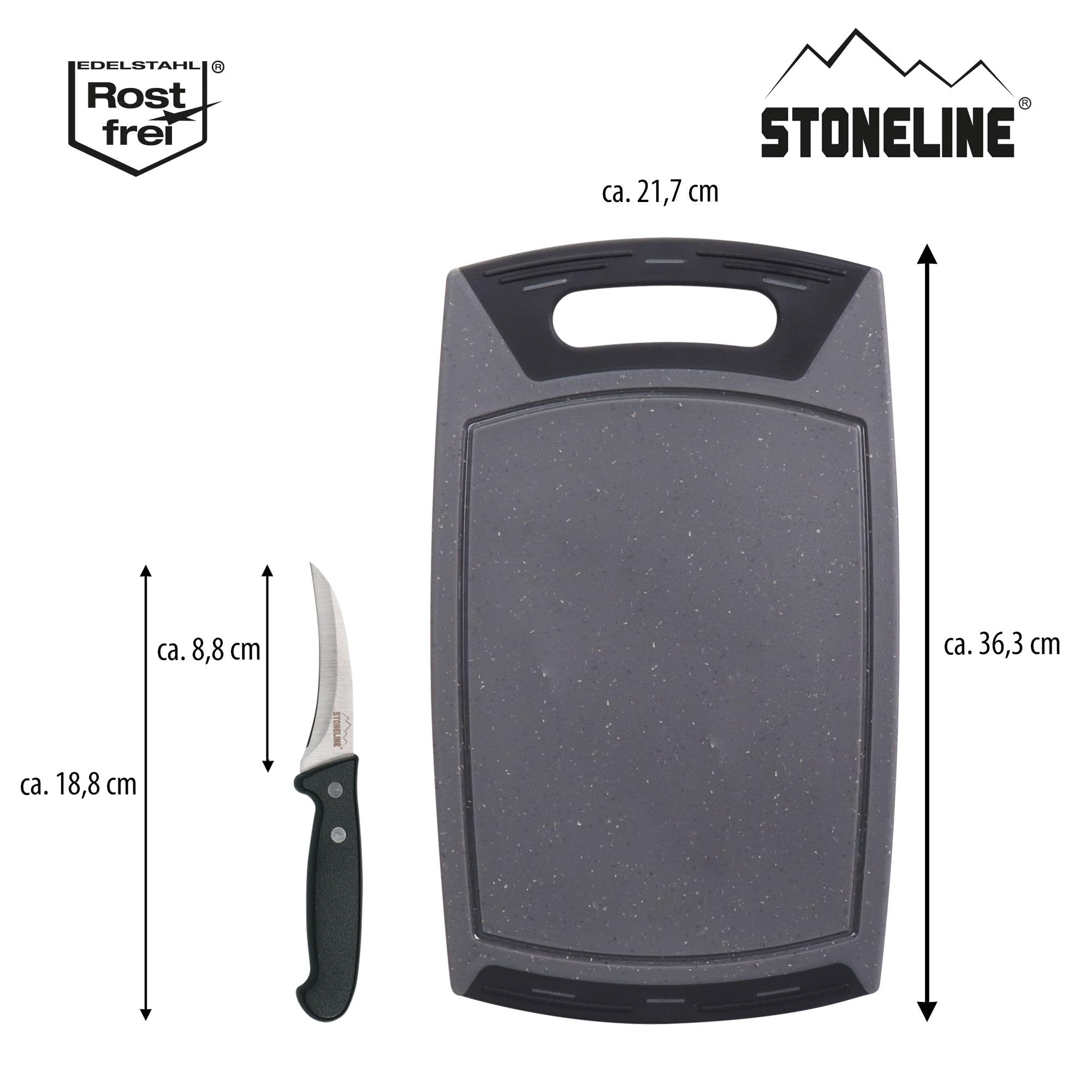 stoneline-2-teiliges-set-schneidebrett-36-x-22-cm-gem-semesser-9-cm-edelstahl image 2