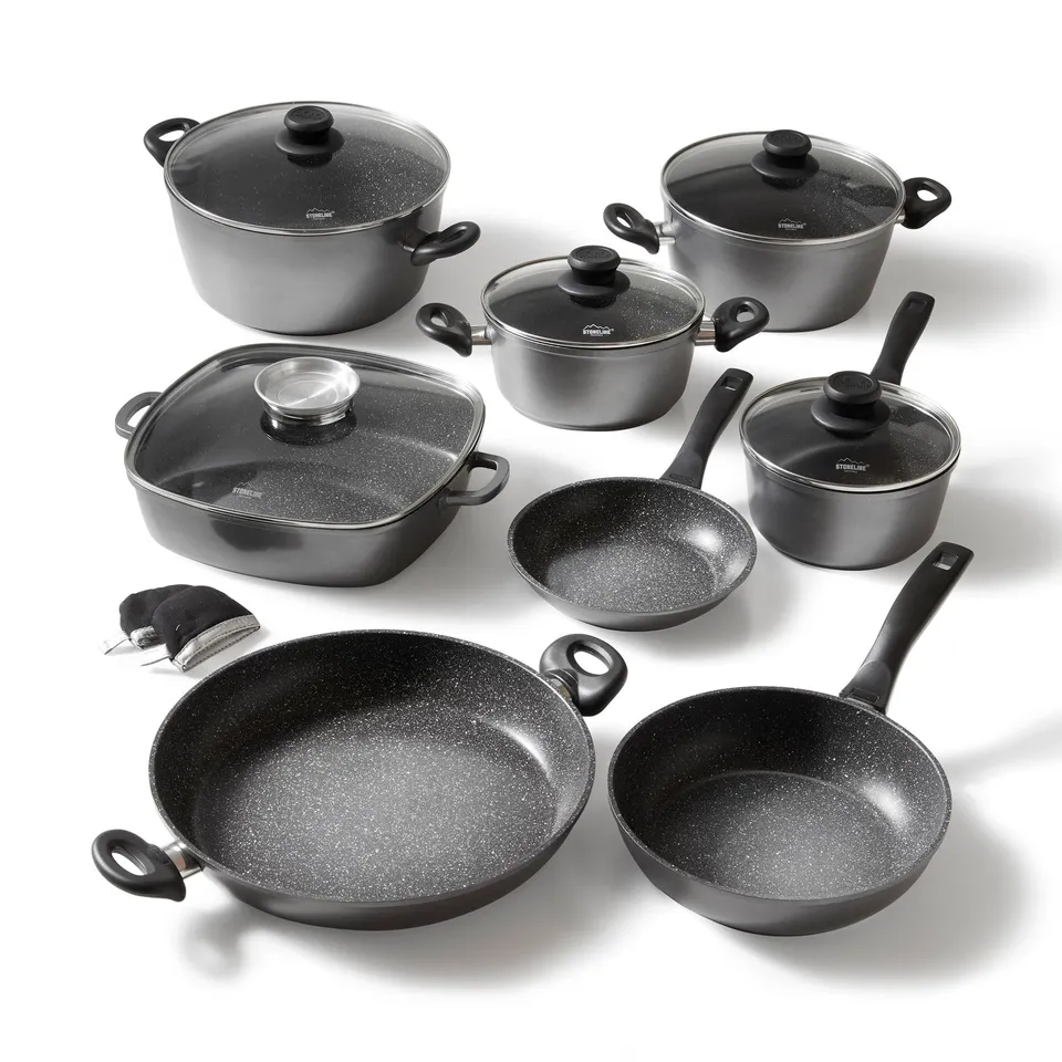 stoneline-topfset-induktion-13-teilig-aluguss-t-pfe-und-pfannen-mit-stein-antiha image 1