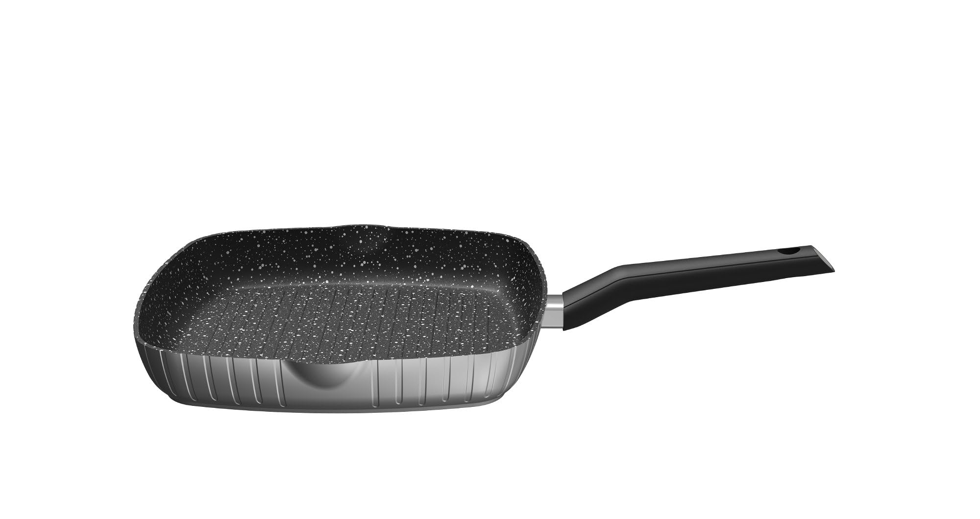 stoneline-grillpfanne-28-x-28-cm-aluguss-mit-stein-antihaftbeschichtung-grau image 2