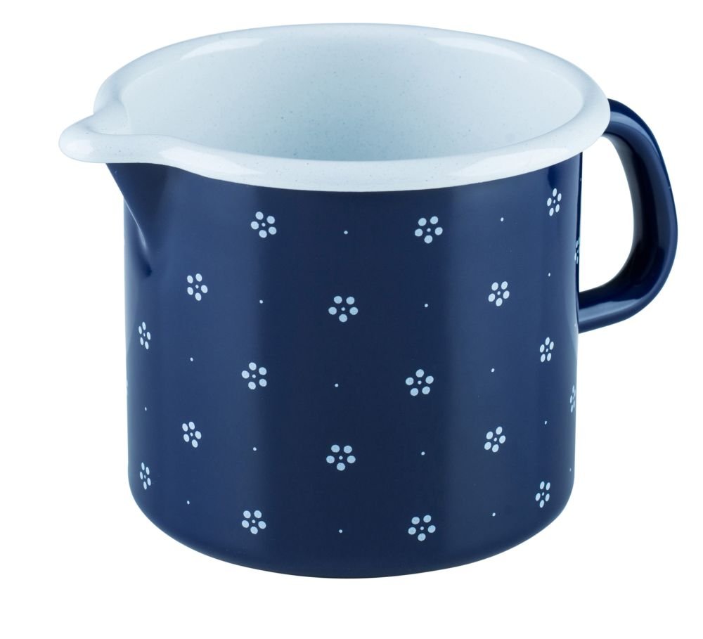 riess-schnabeltopf-0040-073-12-cm-1-0-l-bl-mchenblau-emaille-mit-deckel image 1