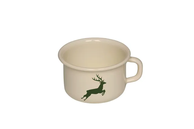 riess-kaffeeschale-hirsch-gr-n-10-cm-emaille-0-4-liter image 1