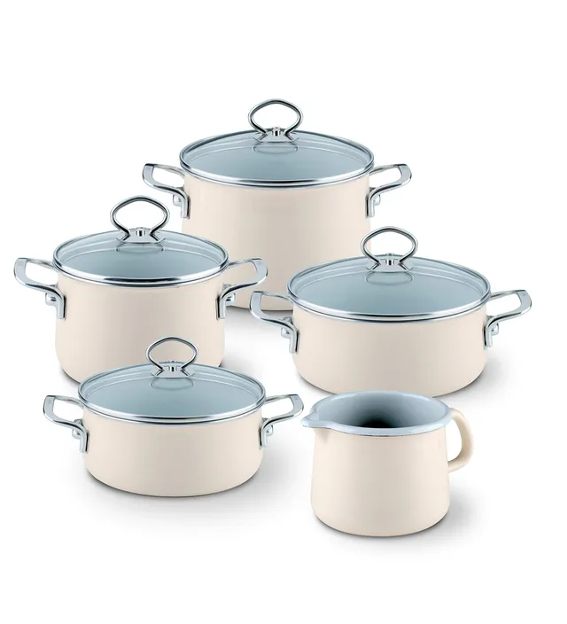 riess-avorio-familien-set-5-tlg-emaille-topfset-mit-glasdeckel image 1