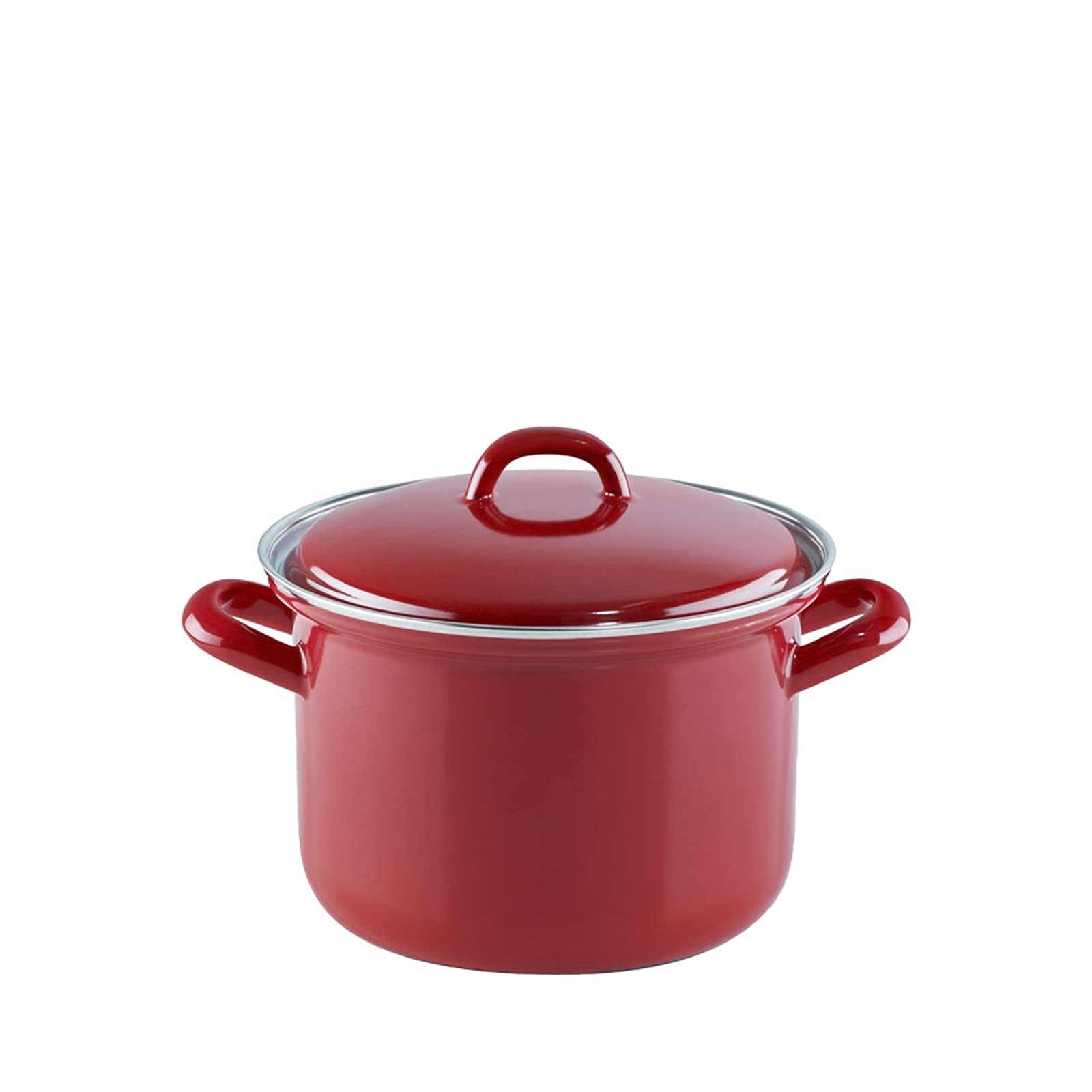 riess-fleischtopf-mit-deckel-14-cm-1-liter-ceramic-glas-red-rot-wei-emaille-indu image 1