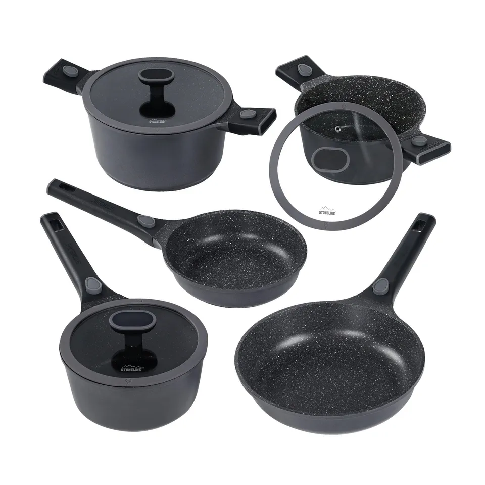 stoneline-smart-pfannen-t-pfe-set-8-teilig-aluguss-mit-abnehmbarem-griff-indukti image 1