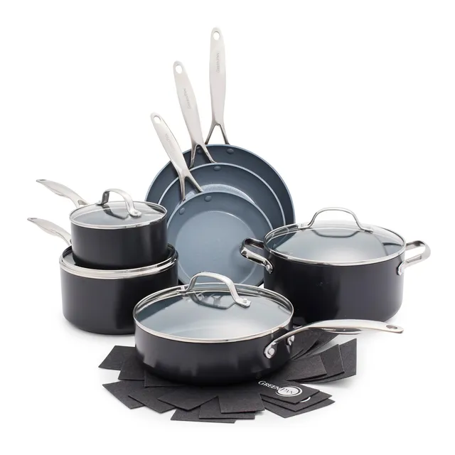 greenpan-valencia-pro-11-teiliges-kochgeschirr-set-hartanodisiert-grau image 1