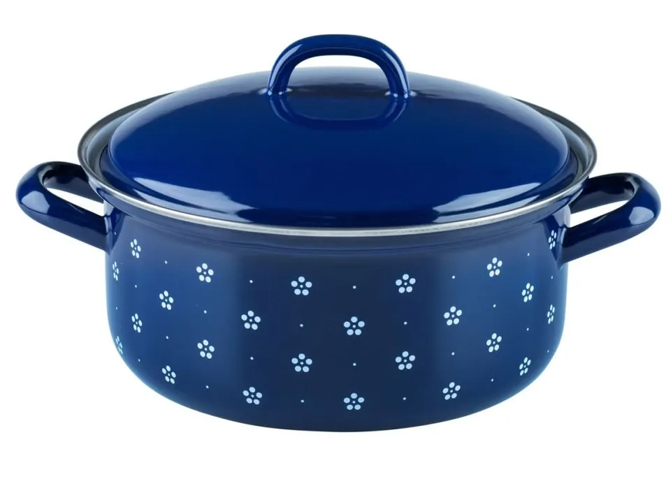 riess-bl-mchenblau-kasserolle-mit-deckel-20-cm-2-0-l-emaille-induktion image 1