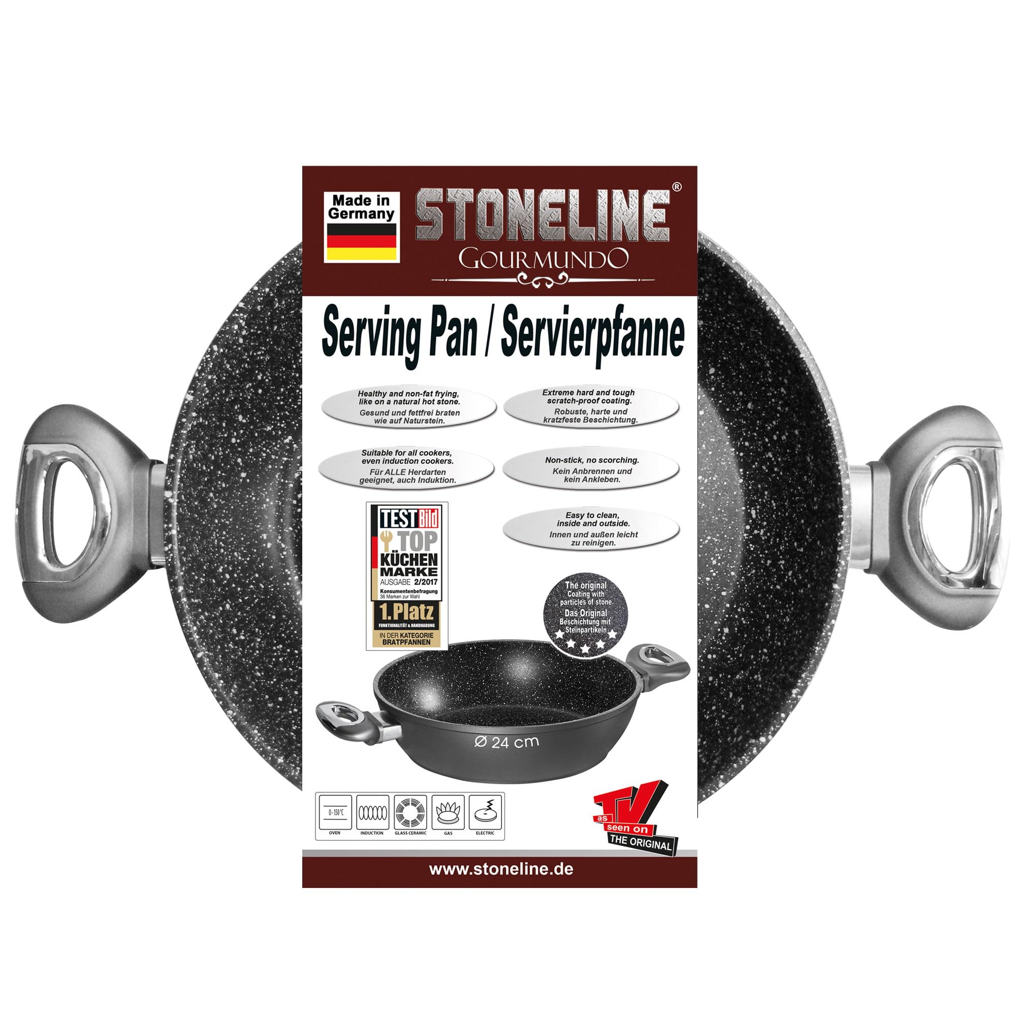 stoneline-19522-servierpfanne-24-cm-grau-stein-antihaft-made-in-germany image 7