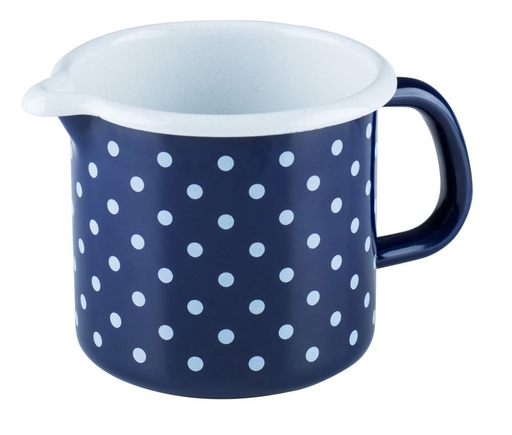 riess-schnabeltopf-10-cm-p-nktchenblau-0-8-liter-emaille-milchtopf-mit-deckel image 1