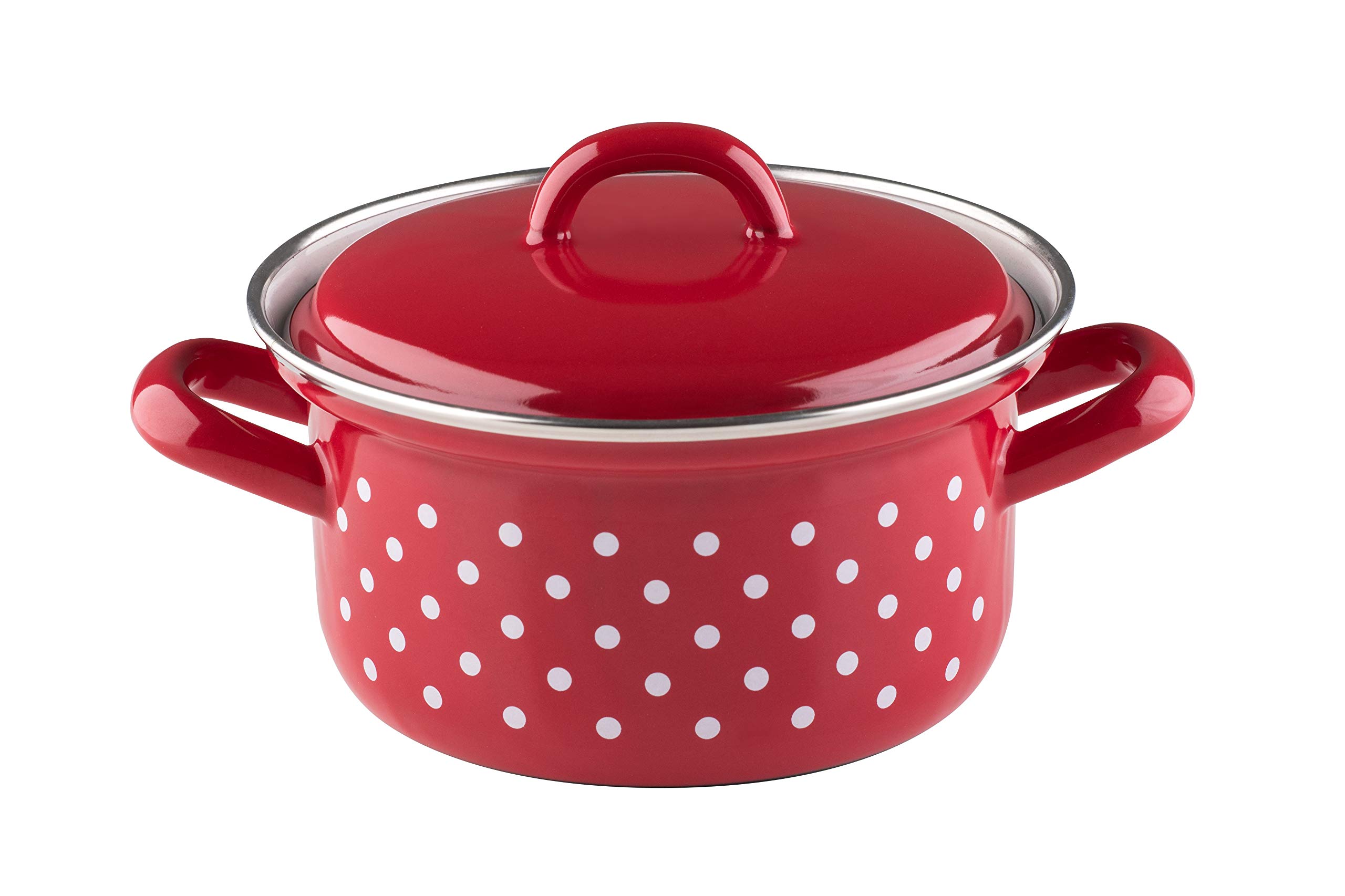 riess-p-nktchen-rot-kasserolle-mit-deckel-14-cm-0-8-liter-emaille image 1