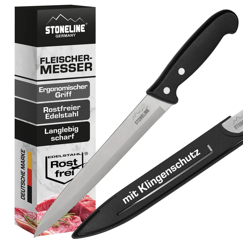 stoneline-fleischmesser-31-5-cm-edelstahl-mit-klingenschutz-klingenl-nge-19-9-cm image 1