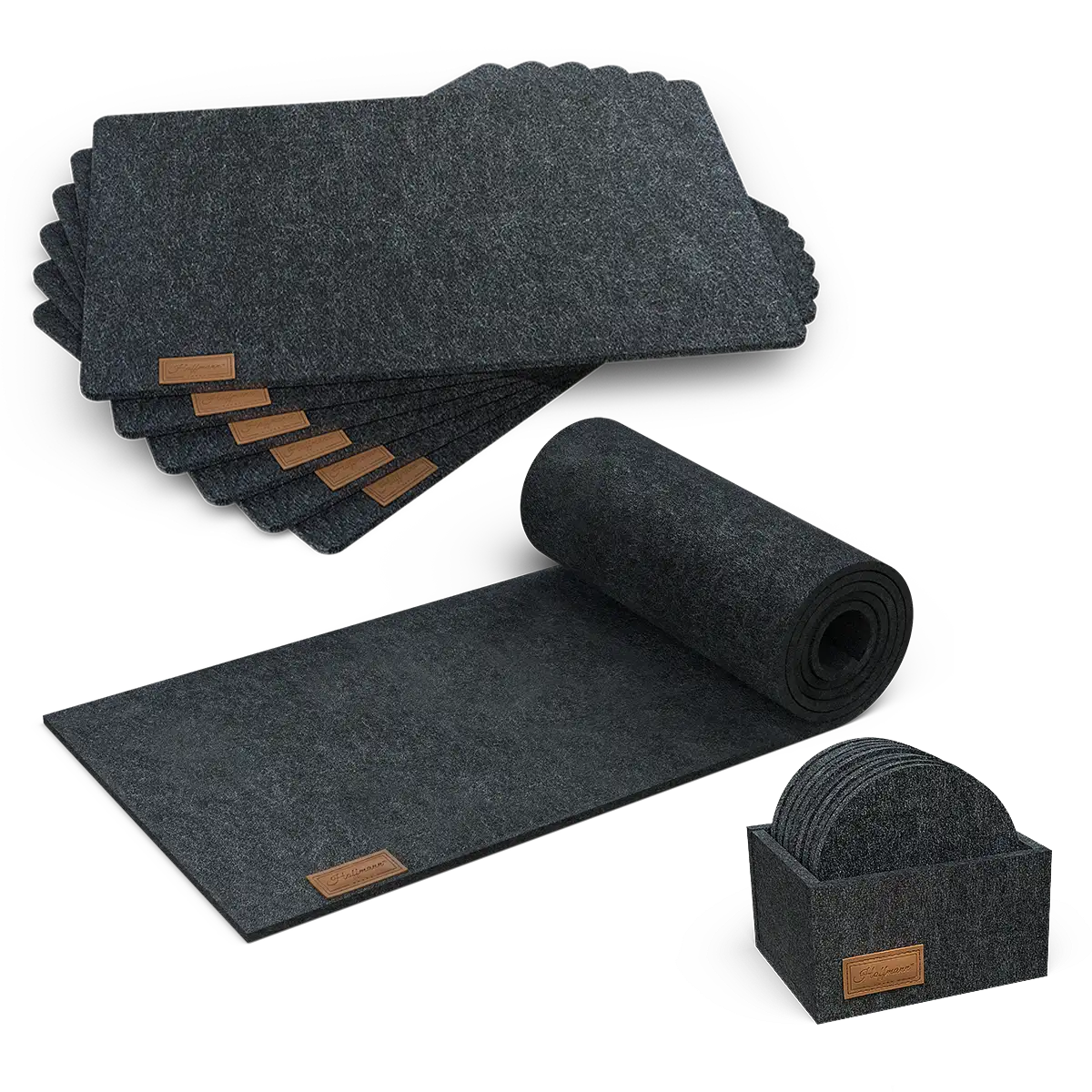 hoffmann-germany-tischdeko-set-17-teilig-dunkelgrau-mit-tischl-ufer-150x40-cm image 1