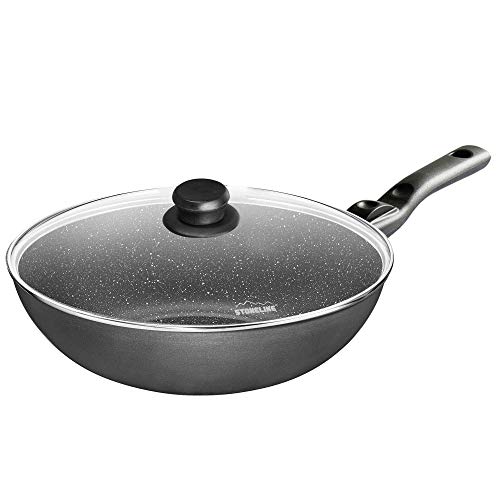 stoneline-wok-30-cm-made-in-germany-aluguss-antihaft-mit-steinpartikeln-grau image 8