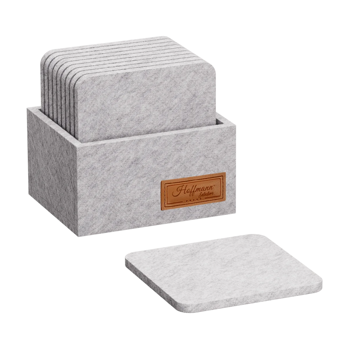 hoffmann-germany-untersetzer-10x10-cm-10-st-ck-hellgrau-mit-box image 1