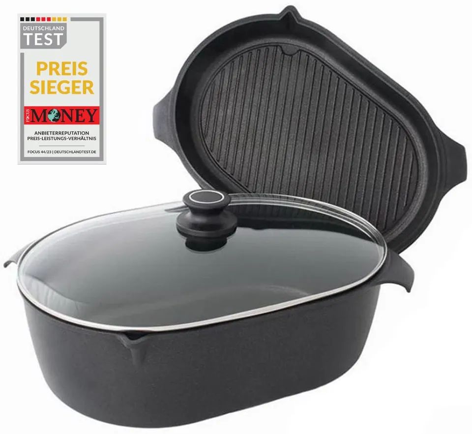 amt-gastroguss-amzn-4228-2er-set-br-ter-42-x-28-cm-mit-glasdeckel-aluguss-lotan- image 1