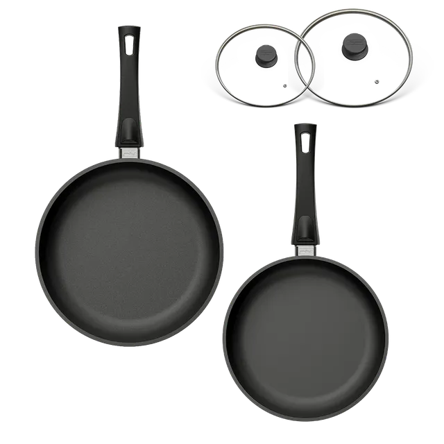 hoffmann-germany-stoniq-bratpfannen-duo-24-28-cm-pfas-frei-mit-glasdeckel image 1