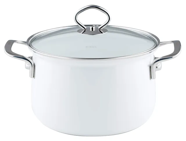 riess-nouvelle-arcticweiss-fleischtopf-20-cm-3-5-l-emaille-mit-glasdeckel-indukt image 1