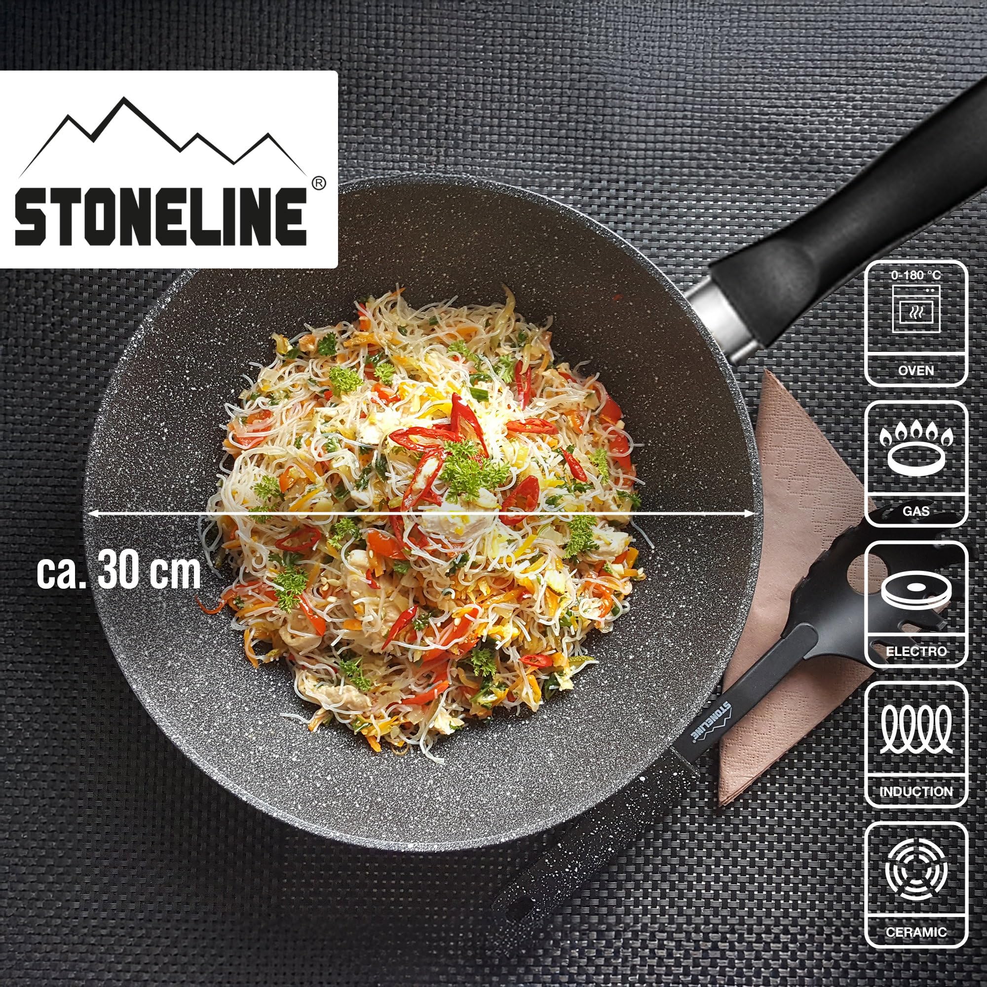 stoneline-wok-30-cm-4-3-l-antihaft-steinpartikel-induktion image 3