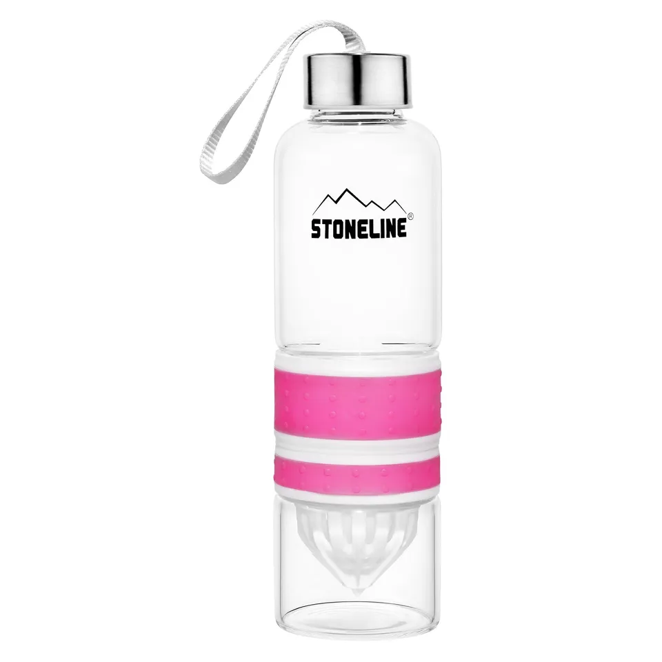 stoneline-2-in-1-trinkflasche-mit-saftpresse-550-ml-pink image 1
