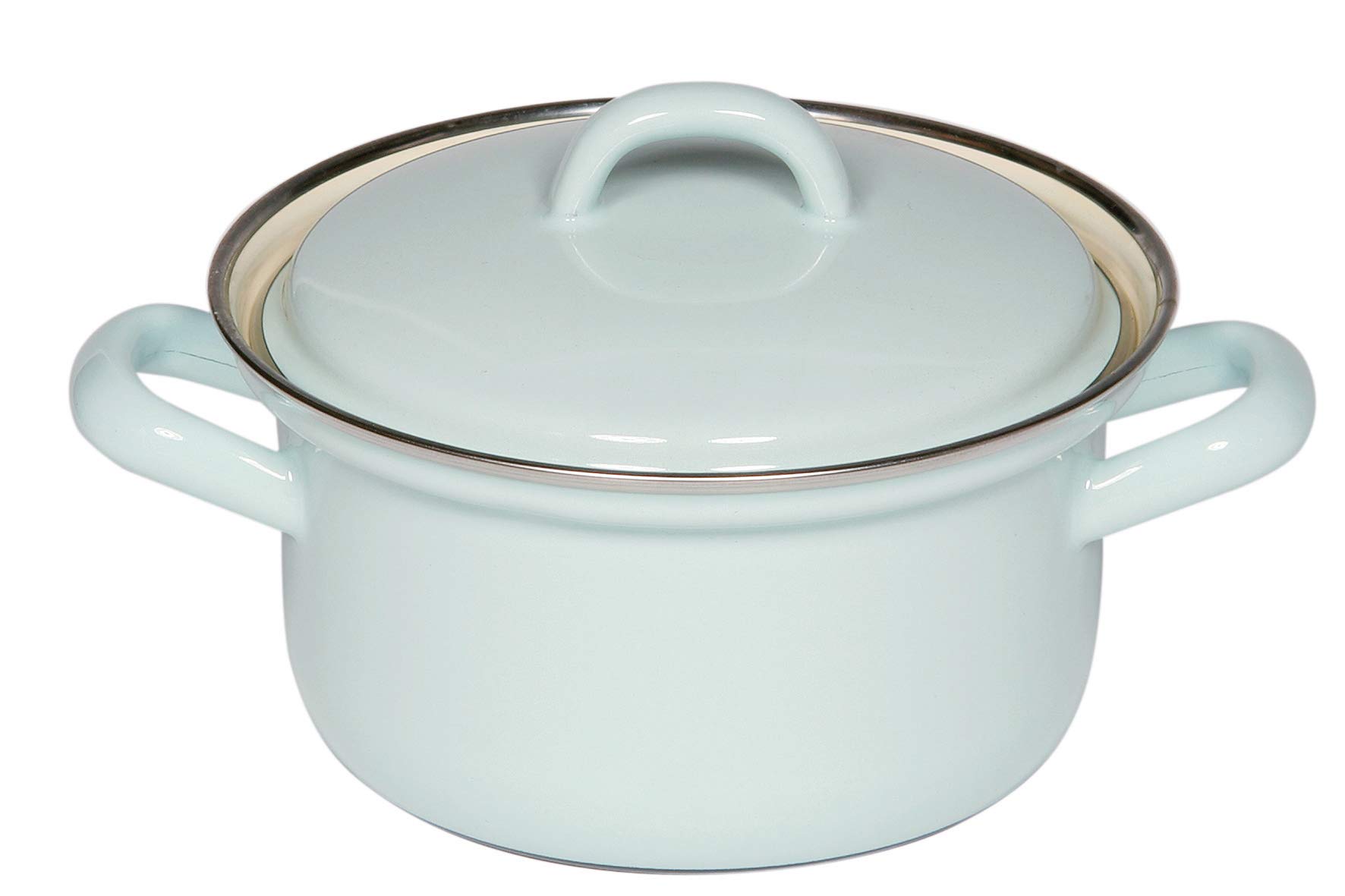 riess-kasserolle-mit-chromrand-14-cm-0-8-liter-bunt-pastell-emaille image 2