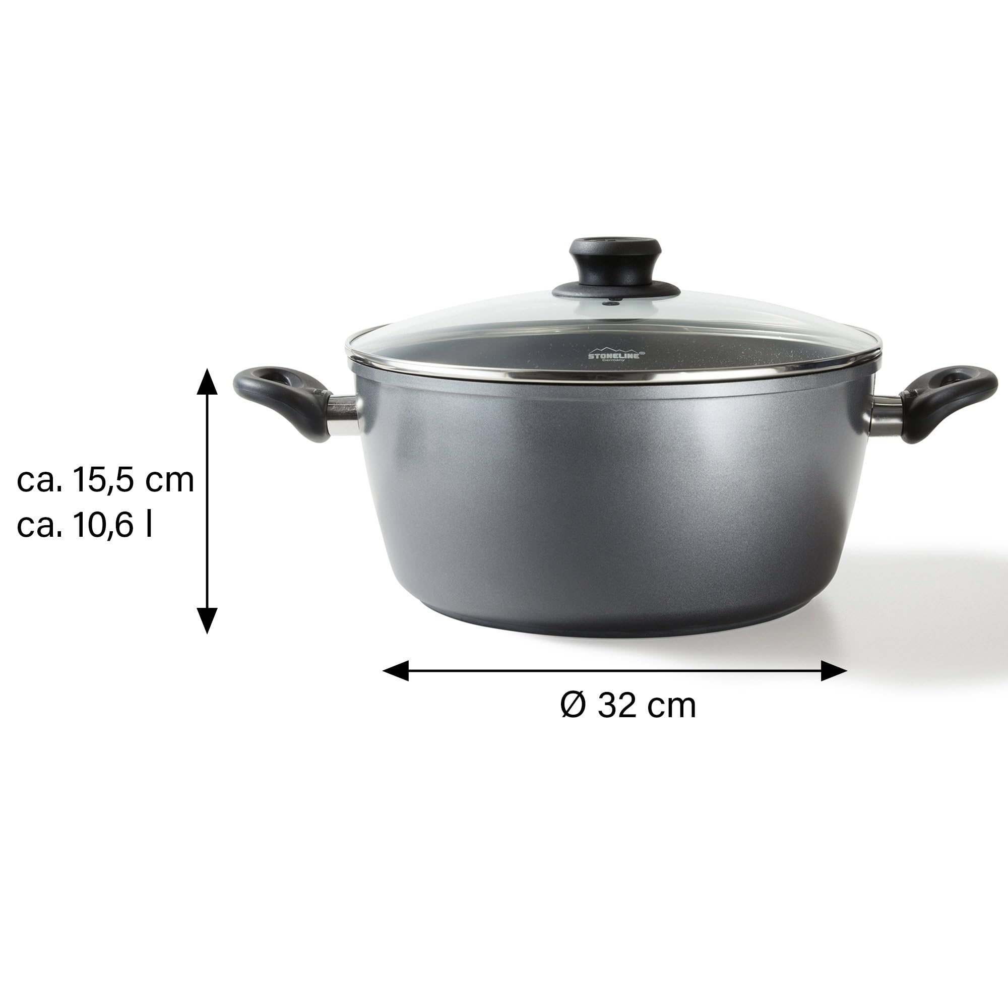 stoneline-classic-xxxl-aluguss-kochtopf-32-cm-10-6-l-mit-glasdeckel-grau image 4