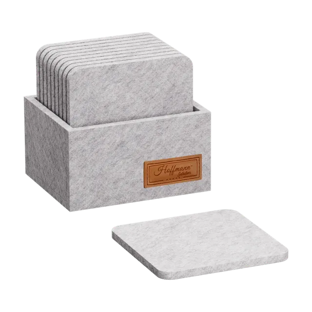 hoffmann-germany-untersetzer-10x10-cm-10-st-ck-hellgrau-mit-box image 1