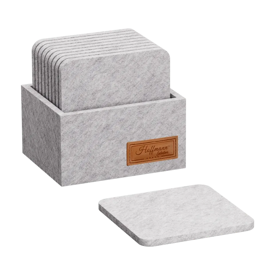 hoffmann-germany-untersetzer-10x10-cm-10-st-ck-hellgrau-mit-box image 1